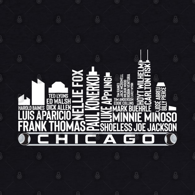 Chicago Baseball Team All Time Legends, Chicago City Skyline by Legend Skyline